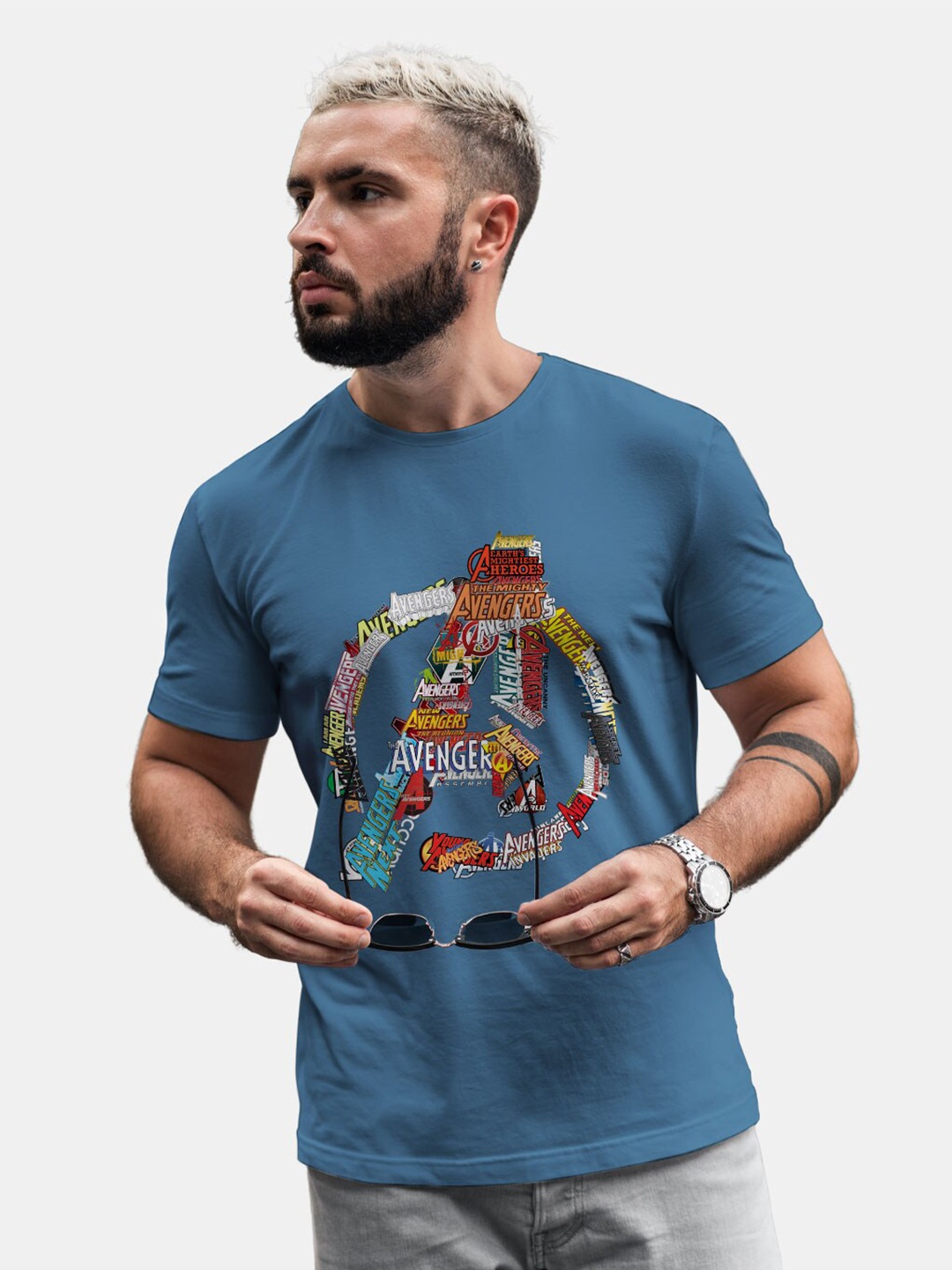 

macmerise Avengers Printed Bio Finish Cotton T-shirt, Blue