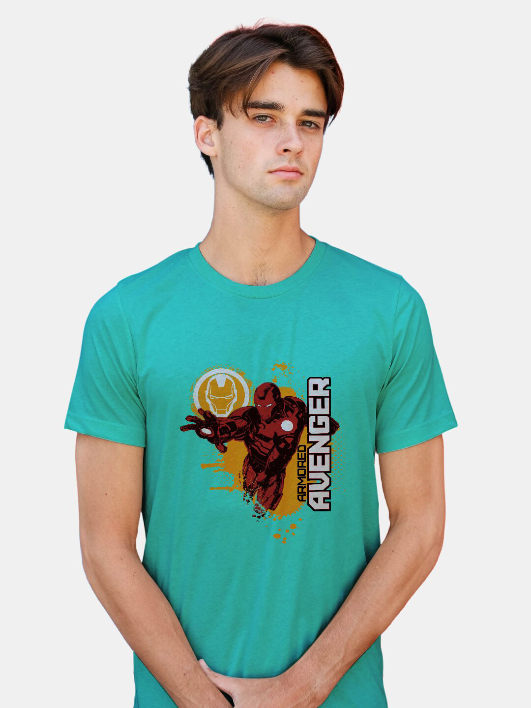 

macmerise Avengers Printed Bio Finish Cotton T-Shirt, Turquoise blue