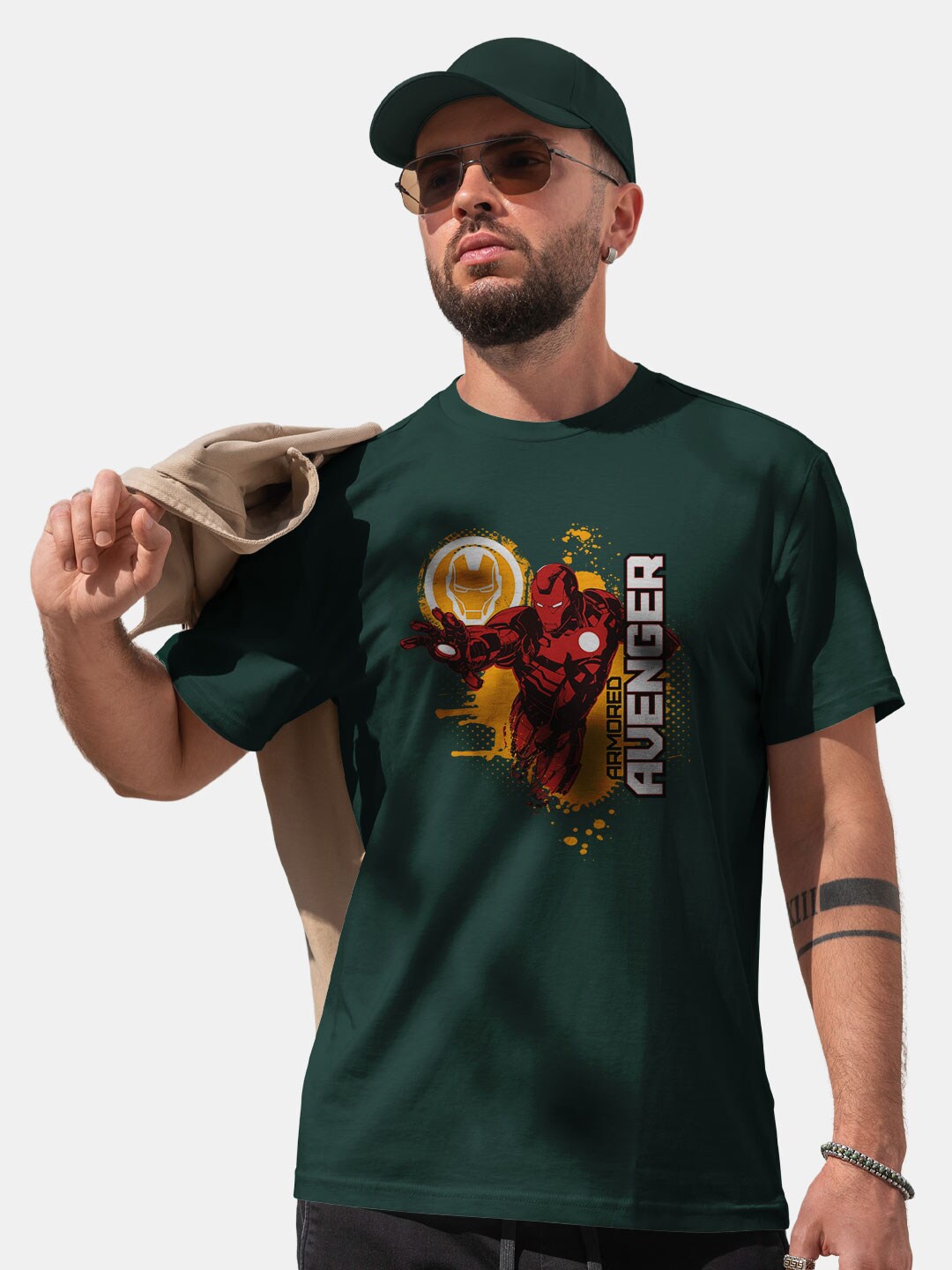 

macmerise Spider-Man Graphic Printed Bio Finish Cotton T-shirt, Green