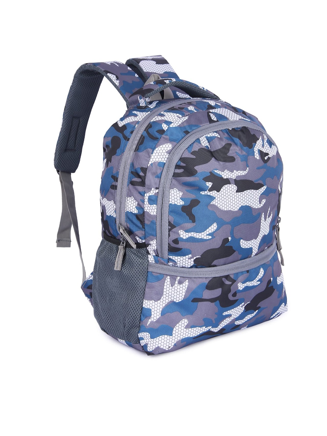 

Lychee bags Kids Camouflage Printed Medium Size Backpack, Grey