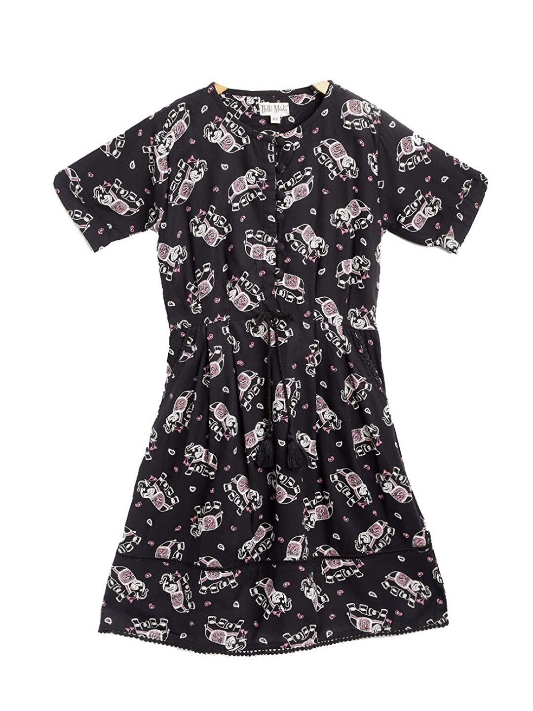 

Bella Moda Girls Floral Print A-Line Dress, Black