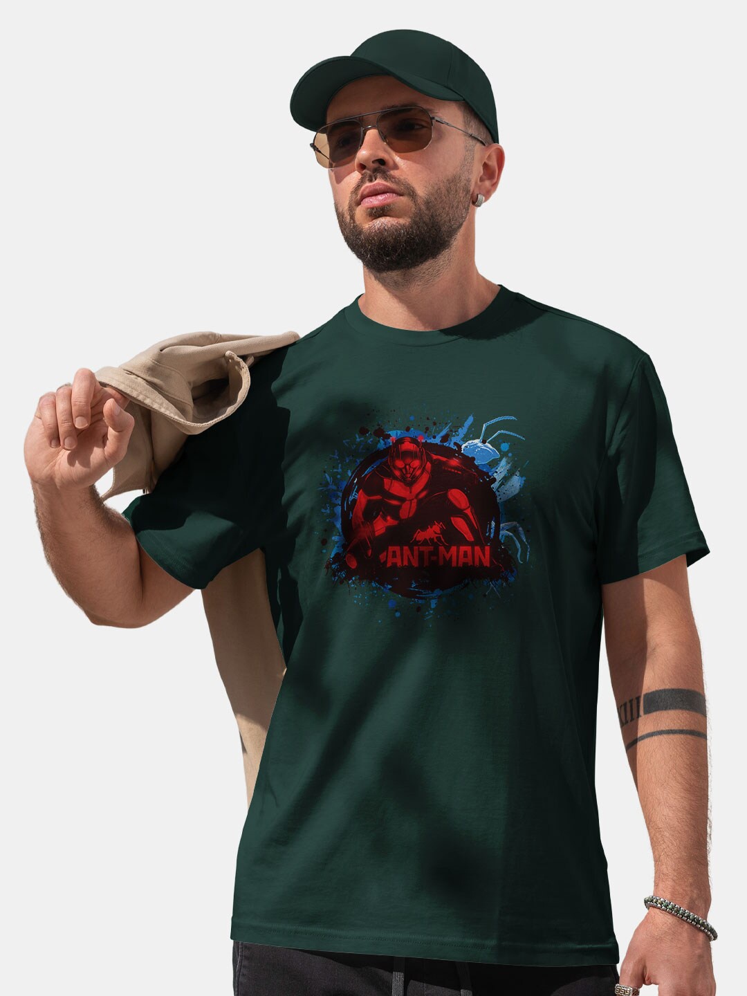 

macmerise Ant Man Printed Bio Finish Cotton T-shirt, Green
