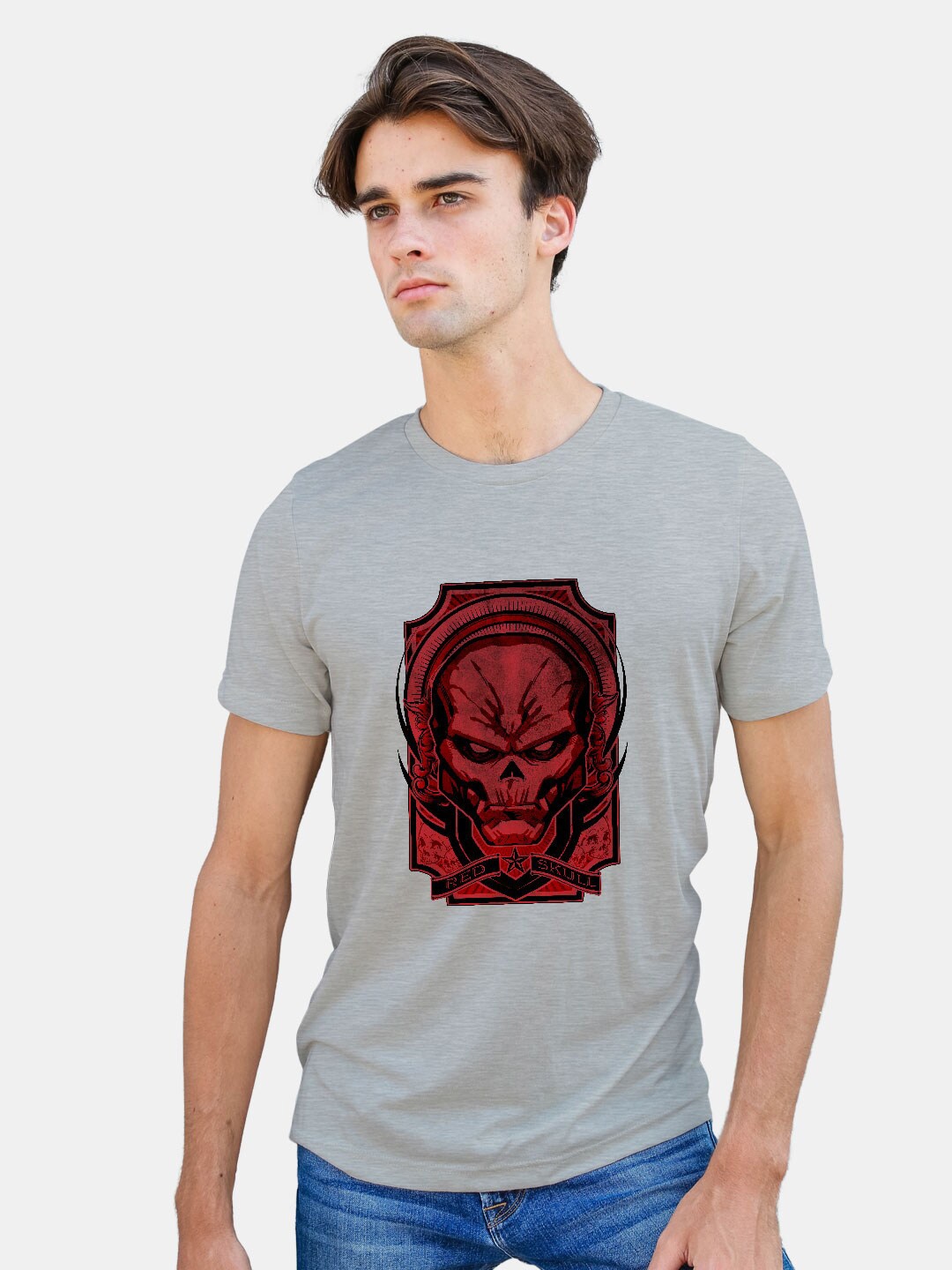 

macmerise Graphic Printed Bio Finish Cotton T-shirt, Grey