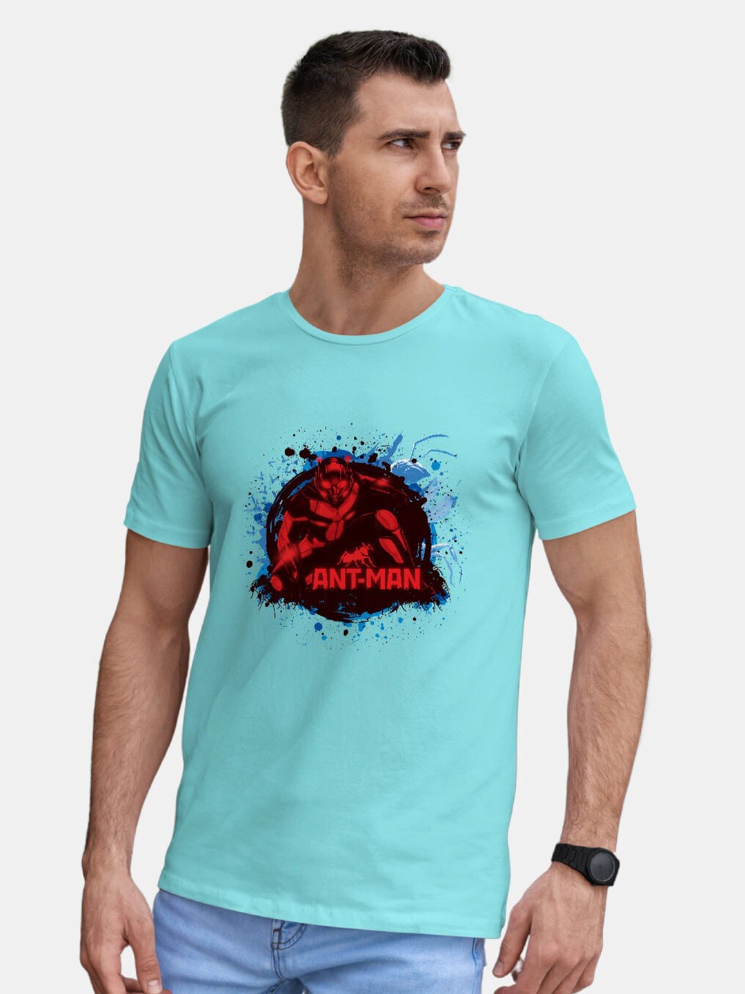 

macmerise Ant-Man Printed Bio Finish Cotton T-Shirt, Blue