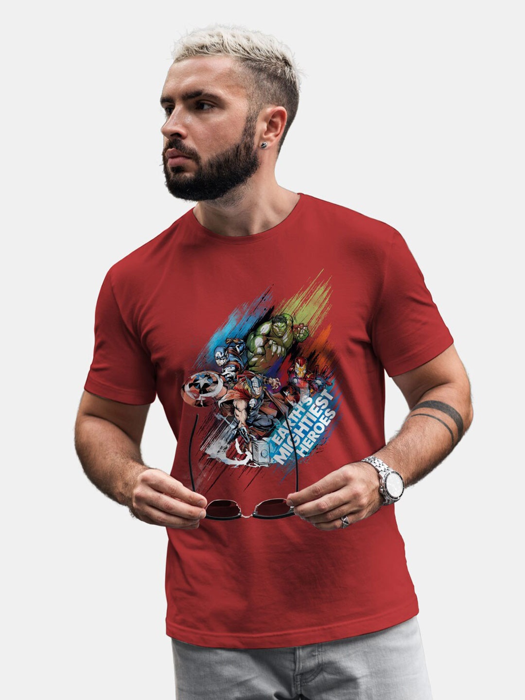 

macmerise Superman Printed Bio Finish Cotton T-shirt, Red