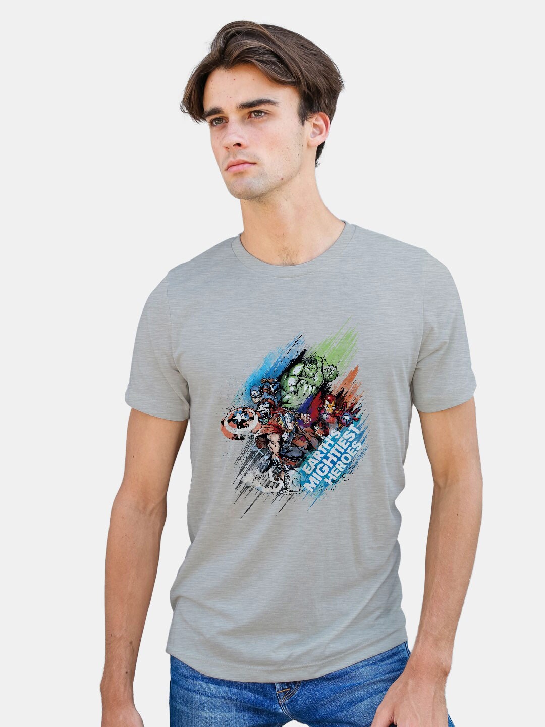 

macmerise Super Hero Printed Bio Finish Cotton T-shirt, Grey