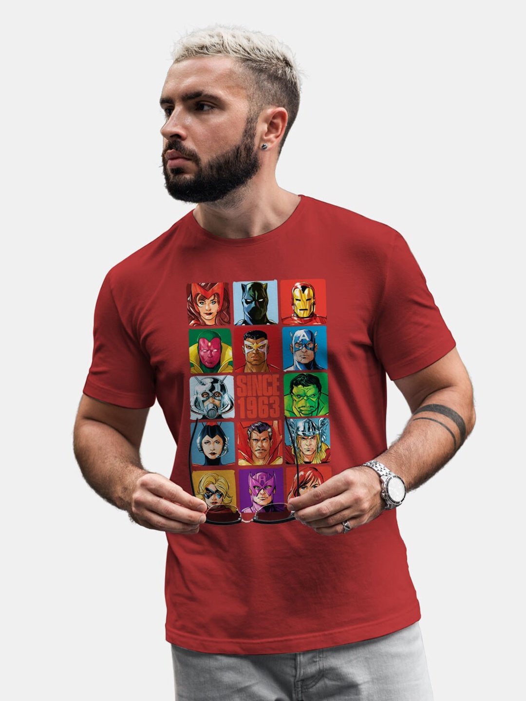 

macmerise Superman Printed Bio Finish Cotton T-shirt, Red