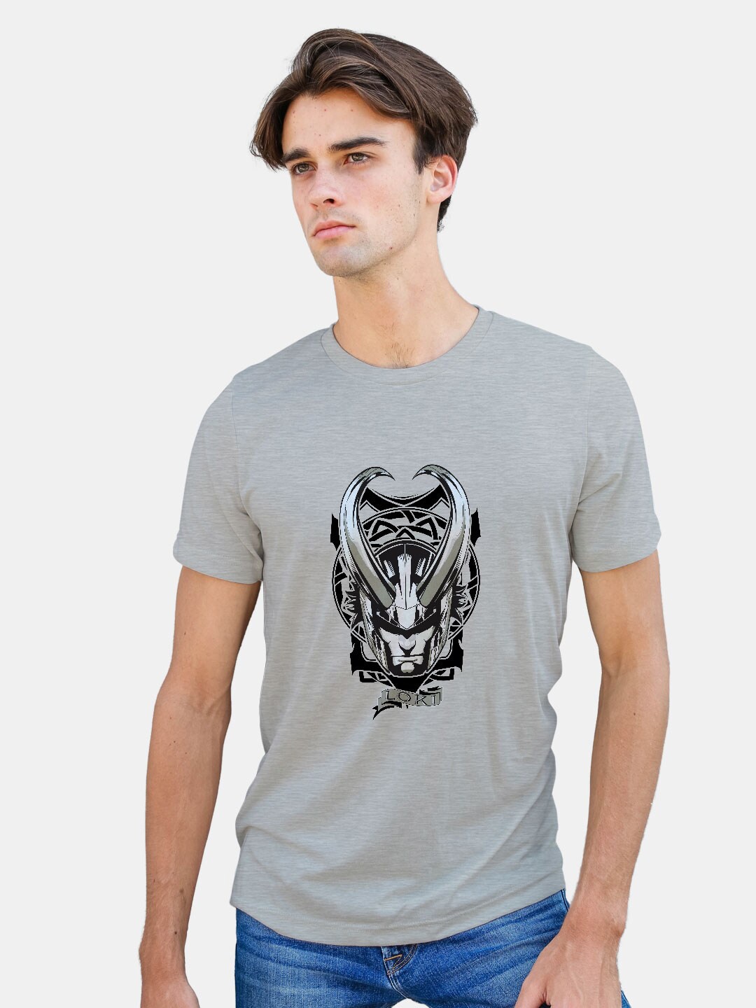 

macmerise Graphic Printed Bio Finish Cotton T-shirt, Grey