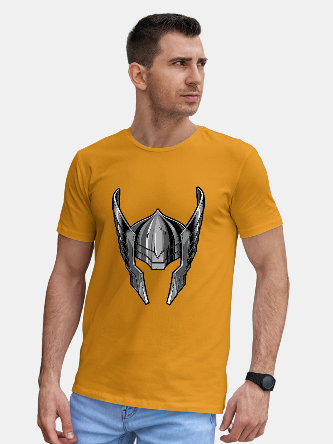

macmerise Thor Printed Bio Finish Cotton T-shirt, Yellow