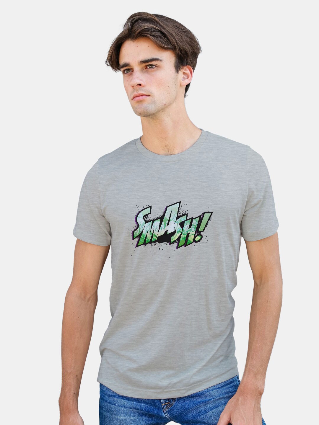 

macmerise Typography Printed Bio Finish Cotton T-shirt, Grey
