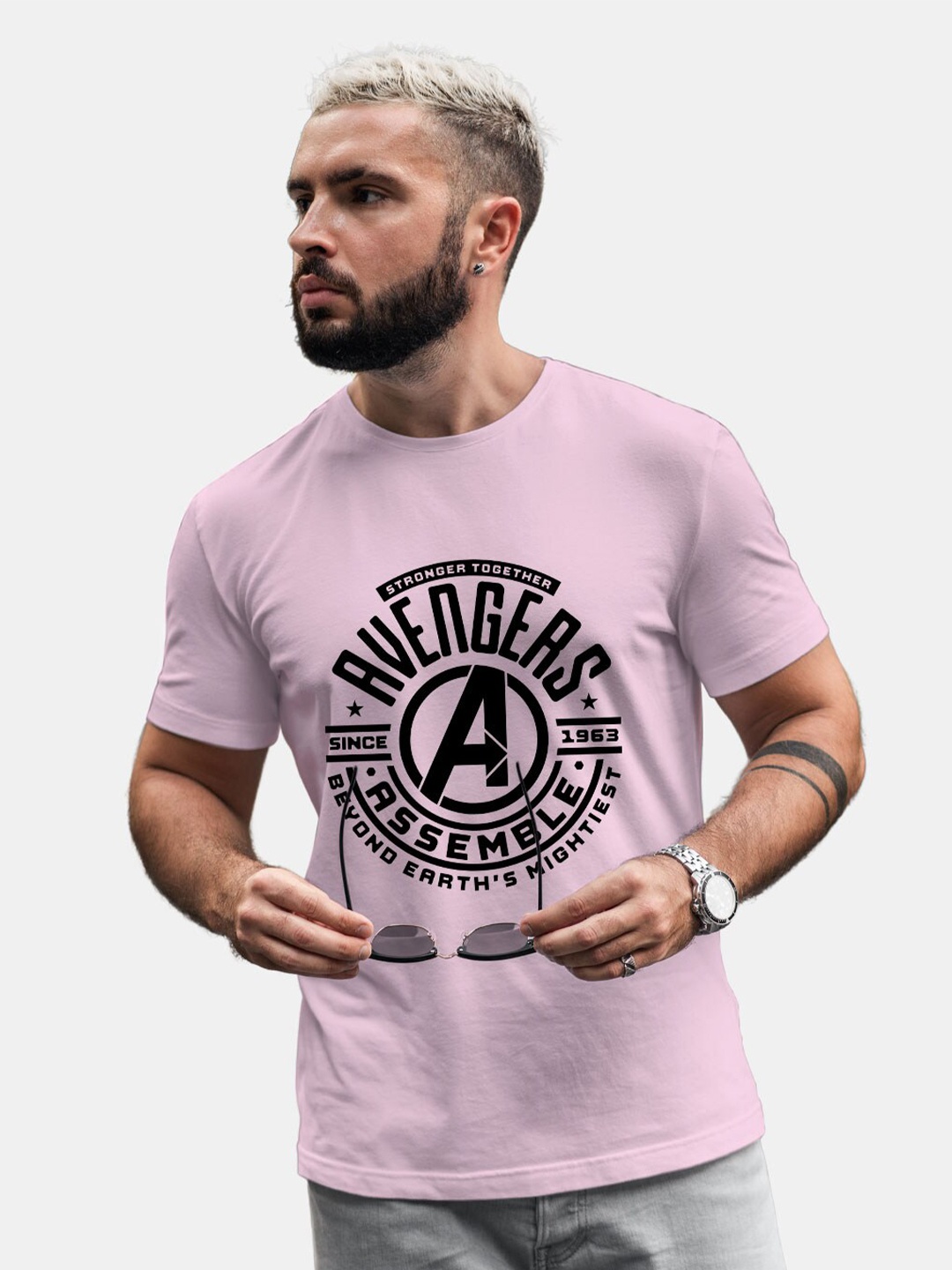 

macmerise Avengers Printed Bio Finish Cotton T-shirt, Pink