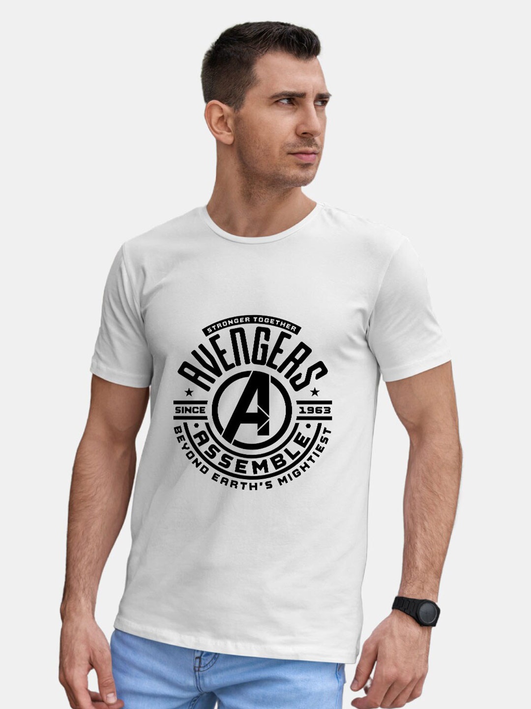

macmerise Avengers Printed Bio Finish Cotton T-shirt, White