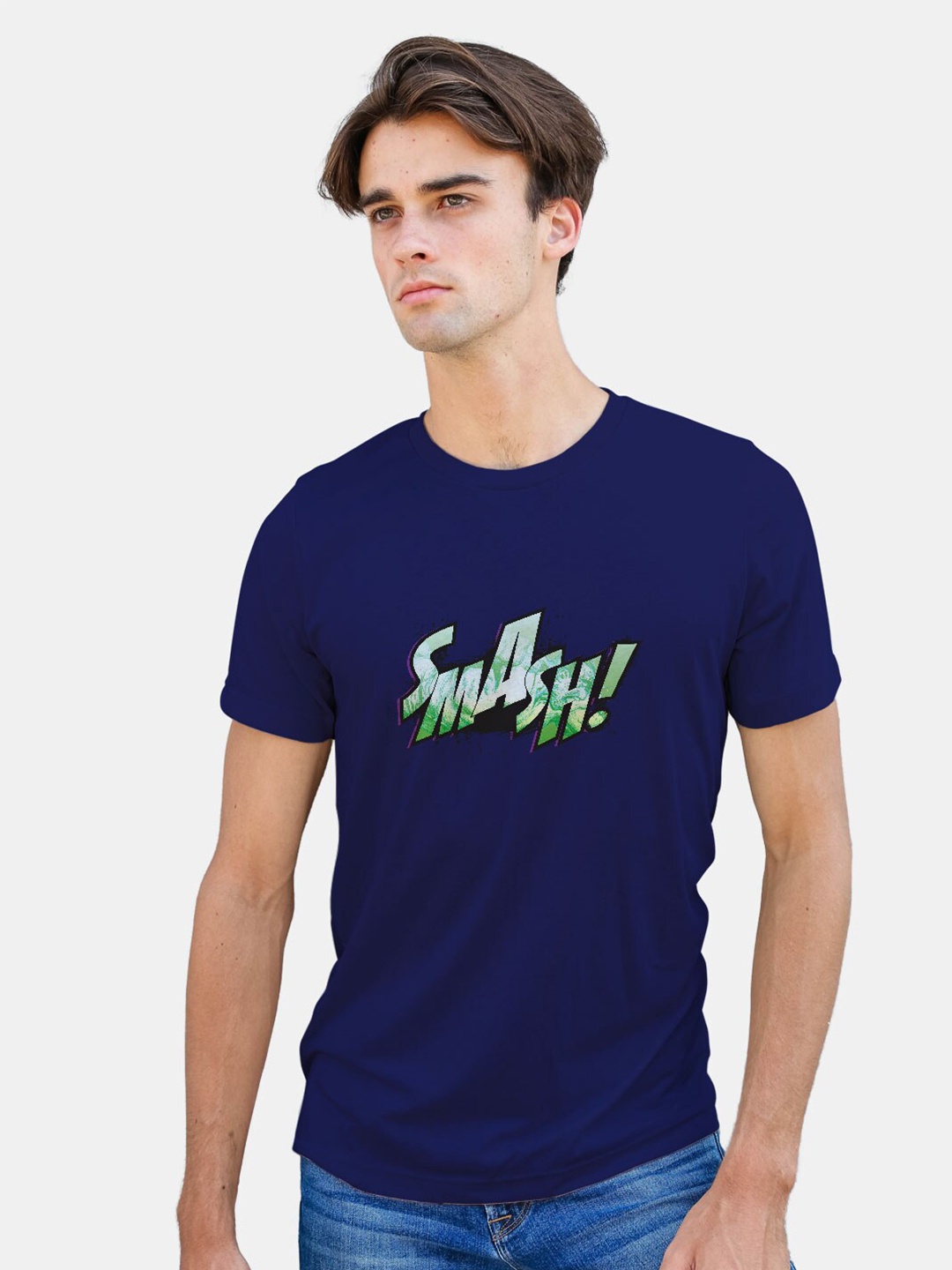 

macmerise Hulk Printed Bio Finish Cotton T-shirt, Navy blue
