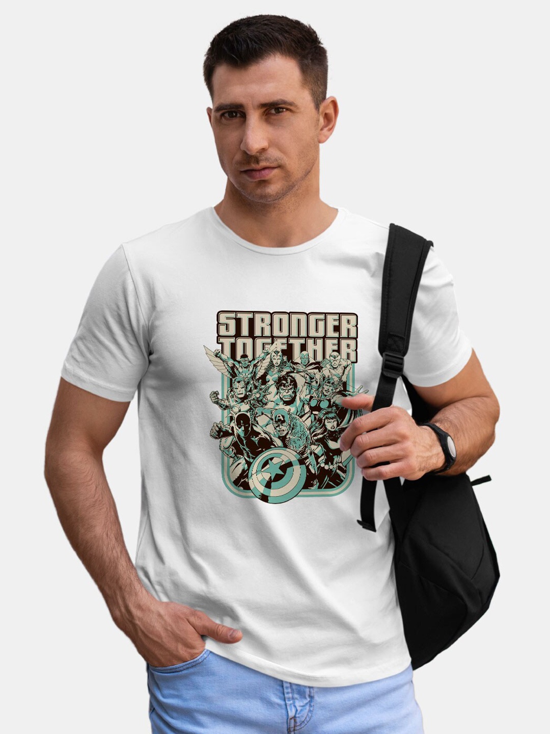 

macmerise Typography Printed Cotton Bio Finish T-shirt, White