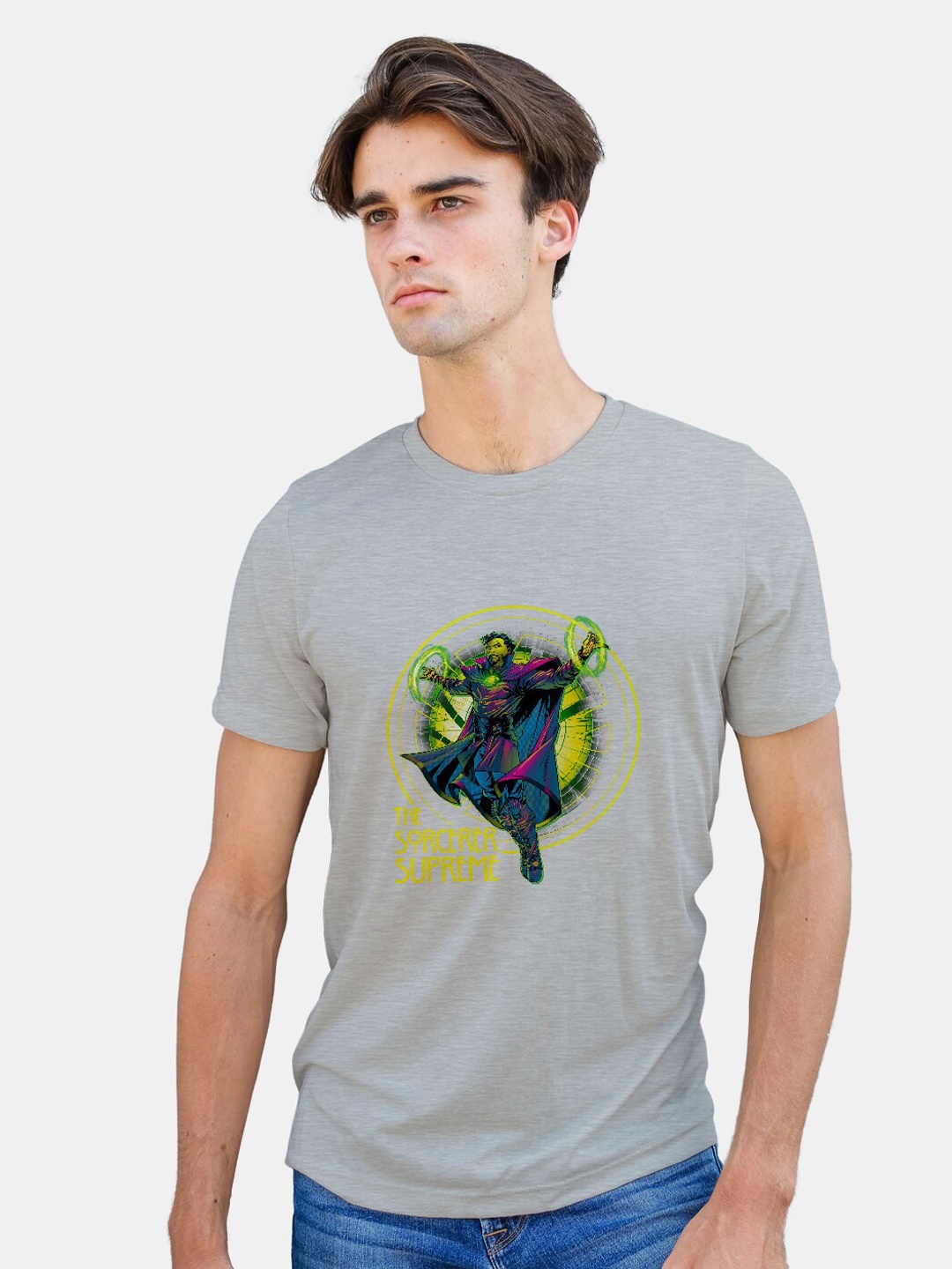 

macmerise Superman Printed Bio Finish Cotton T-shirt, Grey