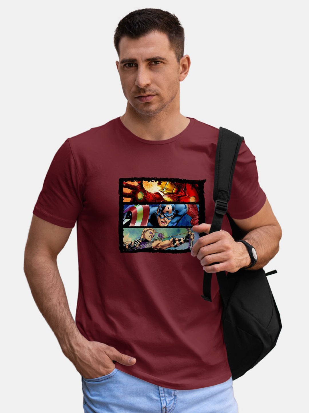

macmerise Graphic Printed Bio Finish Cotton T-Shirt, Red
