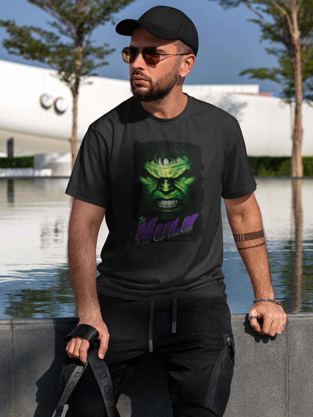 

macmerise Hulk Printed Bio Finish Cotton T-Shirt, Black
