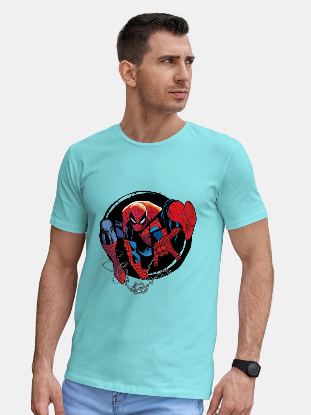 

macmerise Spider-Man Printed Bio Finish Cotton T-shirt, Blue
