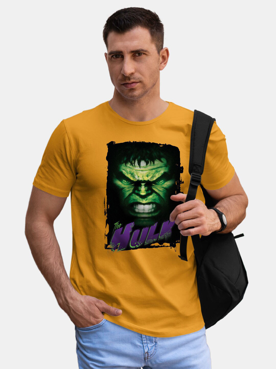 

macmerise Hulk Printed Bio Finish Cotton T-Shirt, Yellow