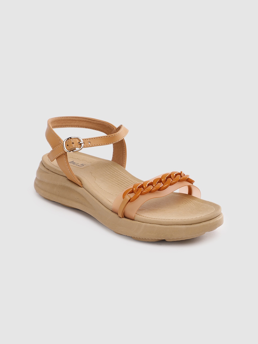 

Inc 5 Women Embellished Open Toe Flats, Brown