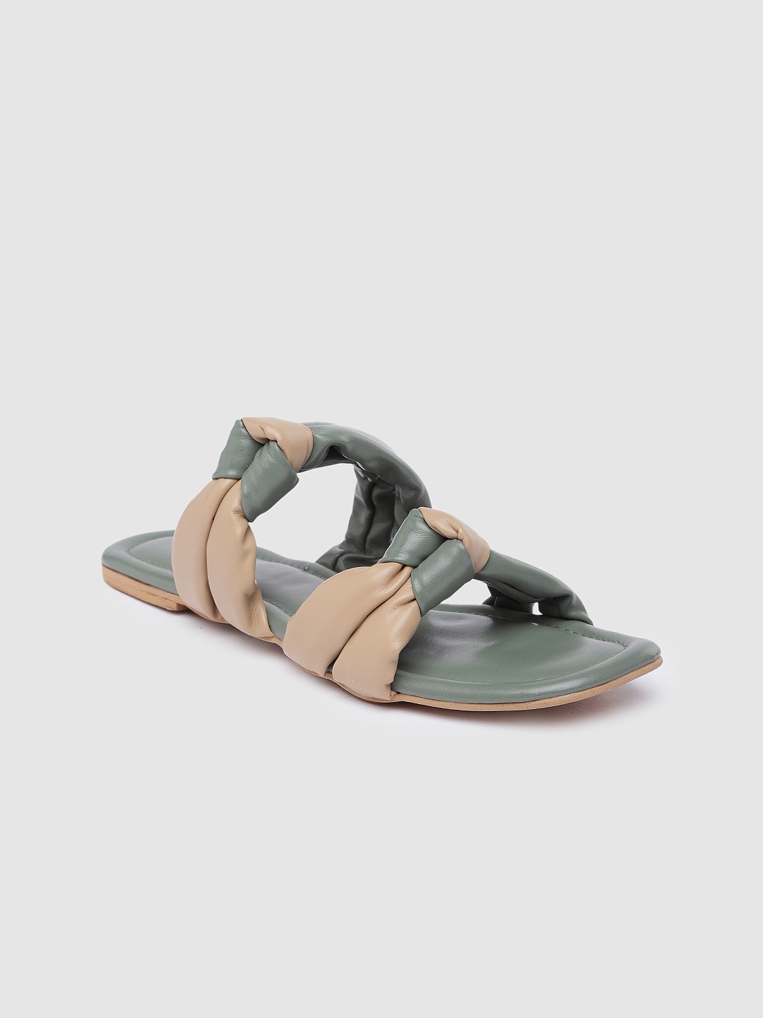 

Inc 5 Women Knotted Open Toe Flats, Green