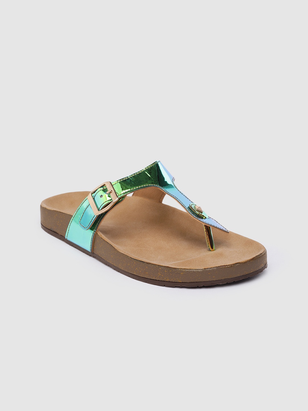 

Inc 5 Women Iridescent T-Strap Flats, Multi