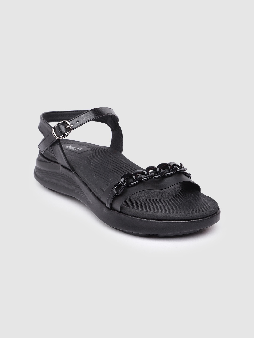 

Inc 5 Women Western Embellished Open Toe Flats, Black