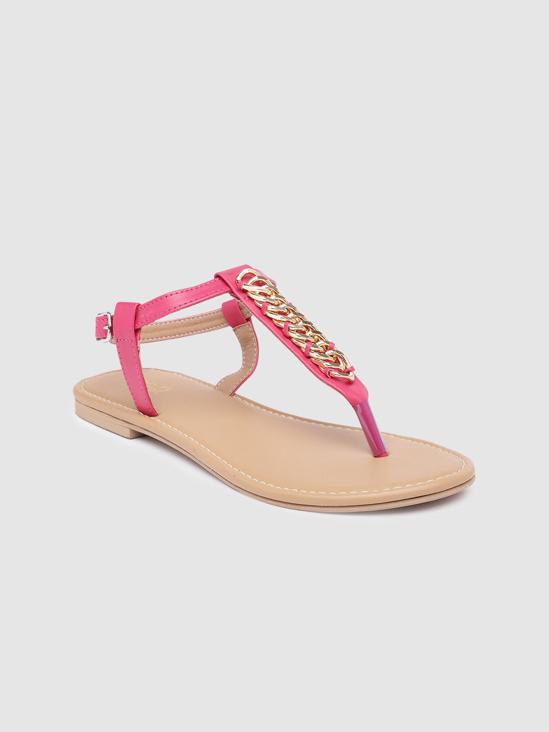 

Inc 5 Women Western Embellished T-Strap Flats, Pink