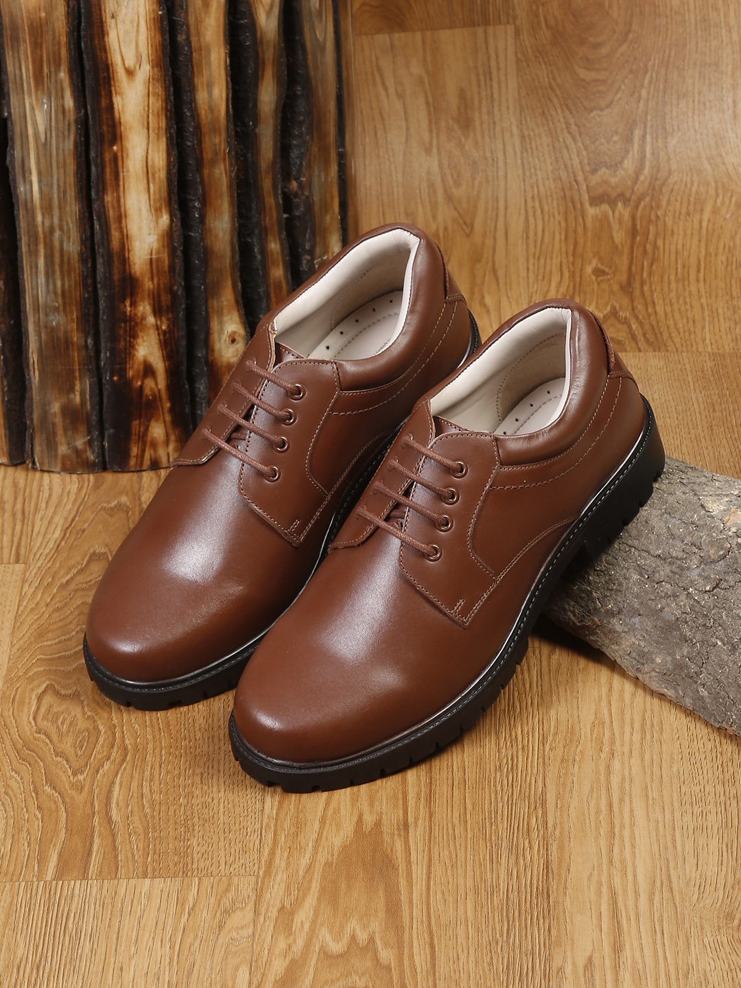 

LOUIS STITCH Men Leather Flat Biker Boots, Tan