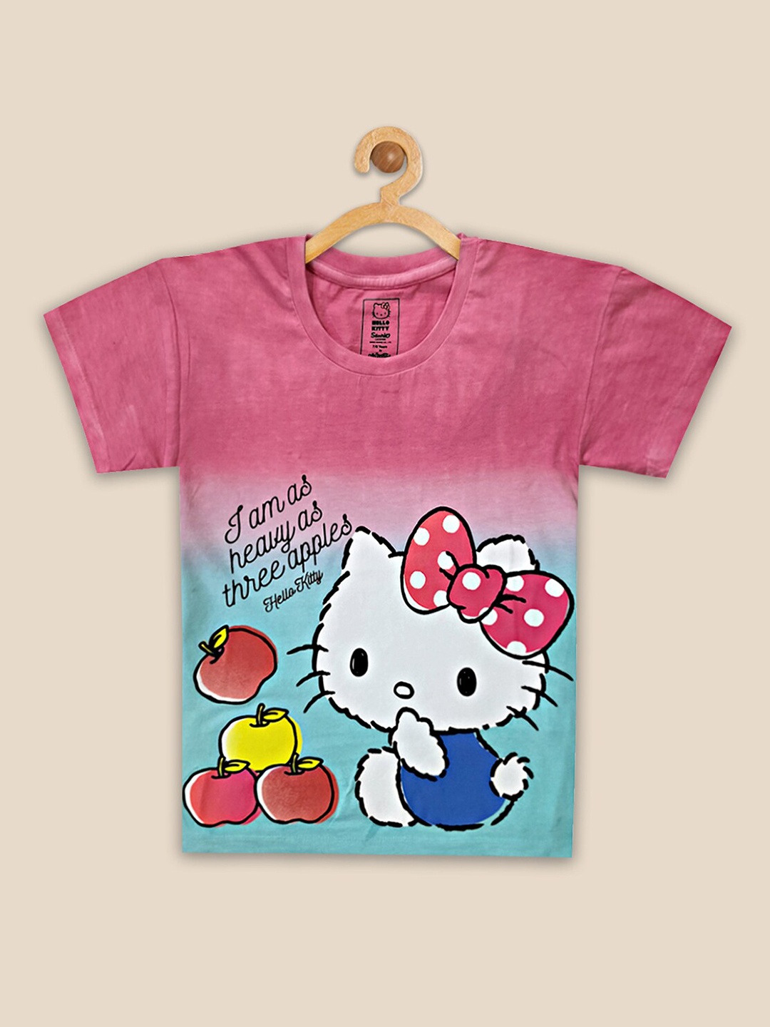 

Kids Ville Girls Hello Kitty Printed Cotton T-Shirt, Pink