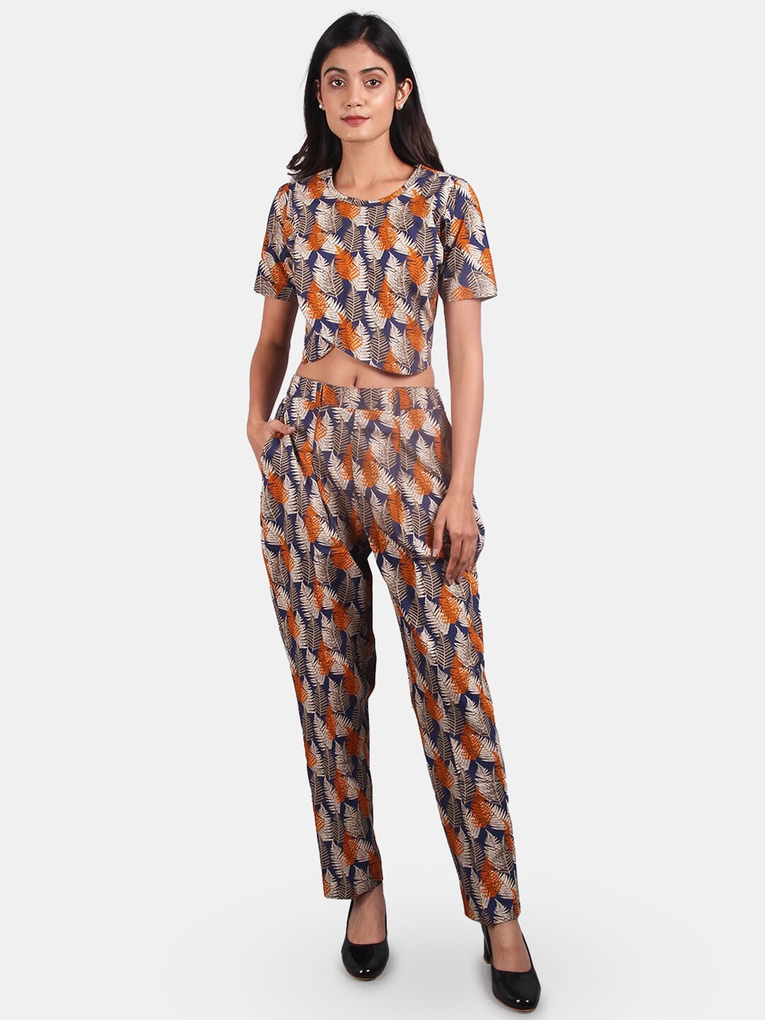 

INDOPHILIA Printed Pure Cotton Tunic & Trousers, Blue