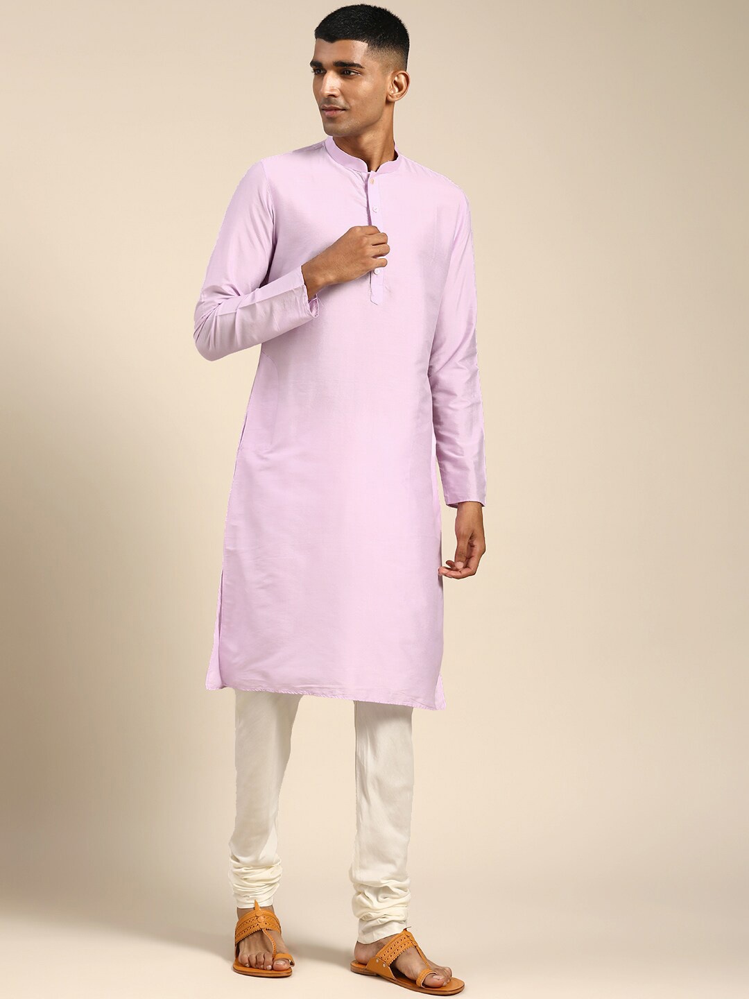 

KISAH Mandarin Collar Straight Kurta, Lavender