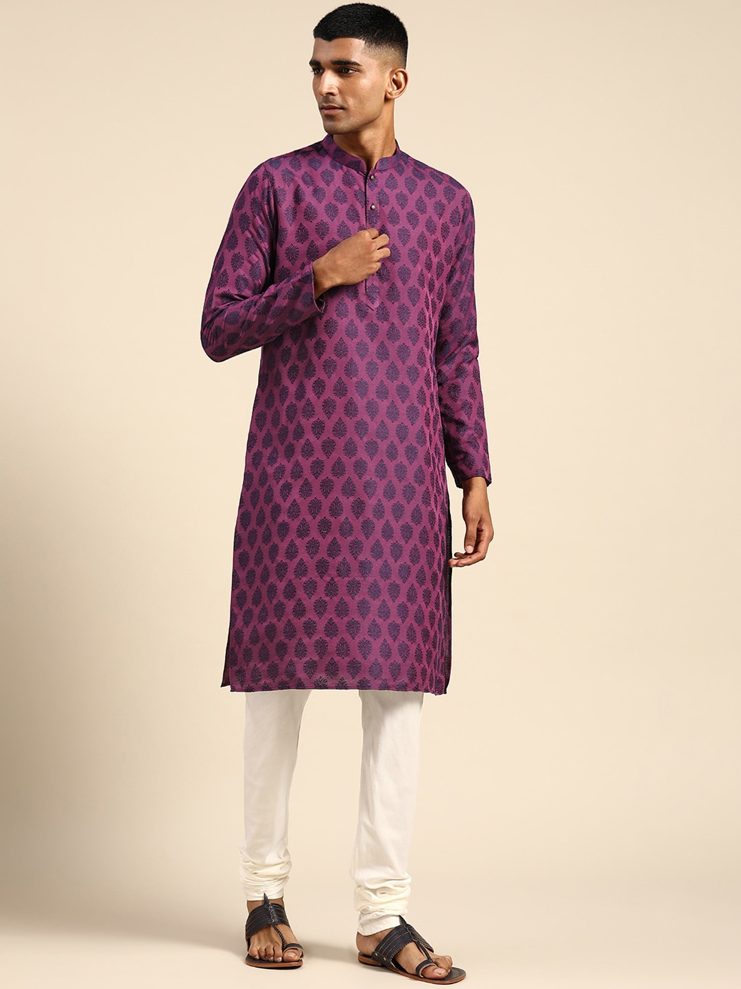 

KISAH Ethnic Motifs Printed Kurta, Purple