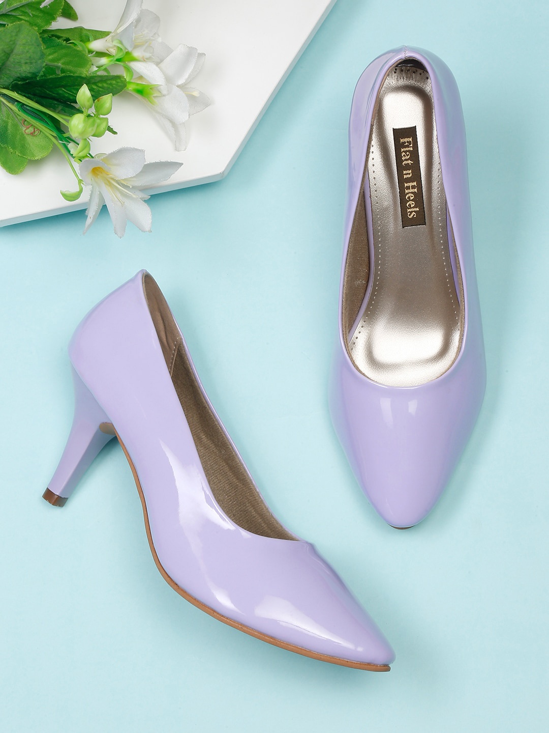 

Flat n Heels Pointed Toe Slim Heels Pumps, Lavender