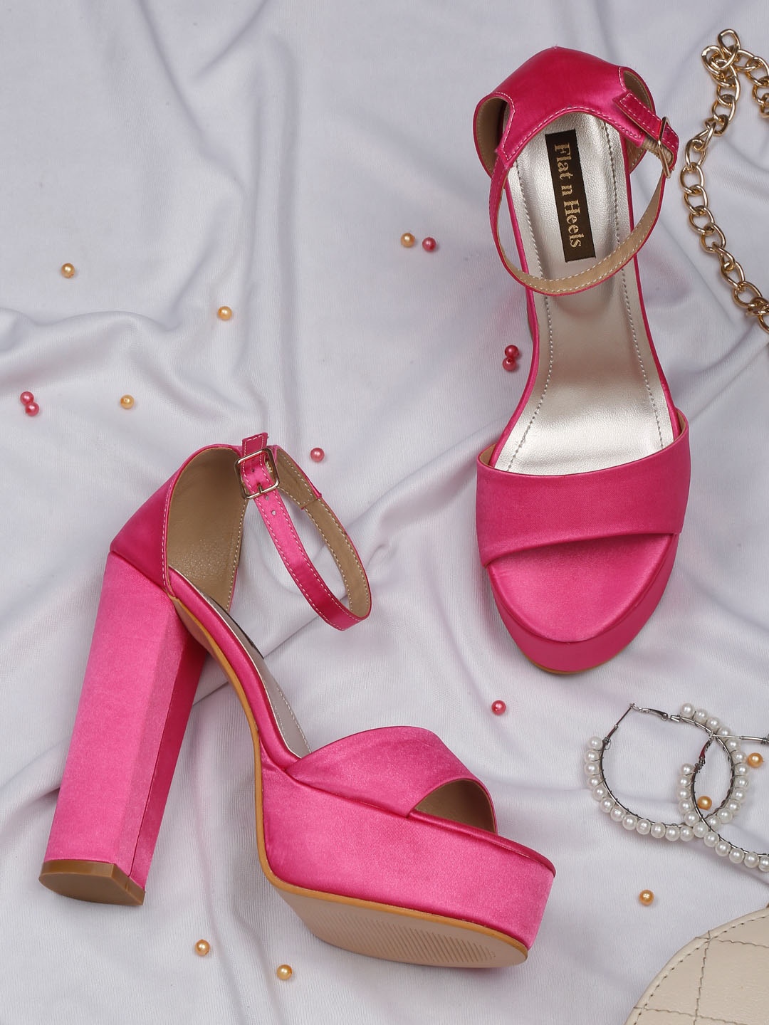 

Flat n Heels Ankle Looped Platform Heels, Fuchsia