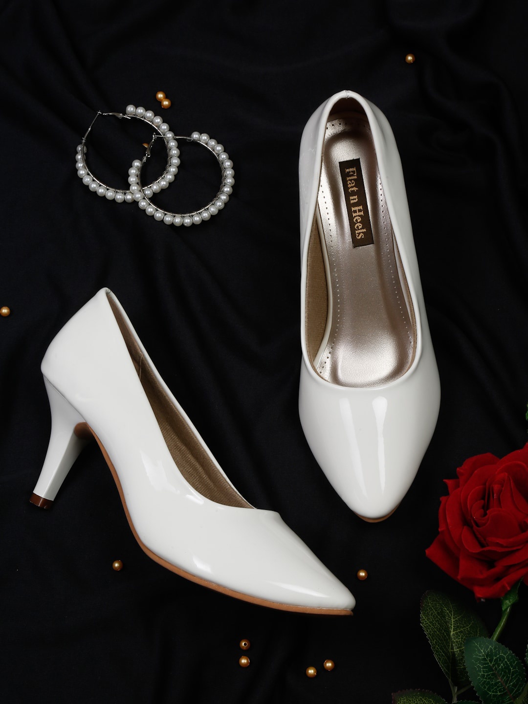 

Flat n Heels Pointed Toe Slim Heels Pumps, Off white