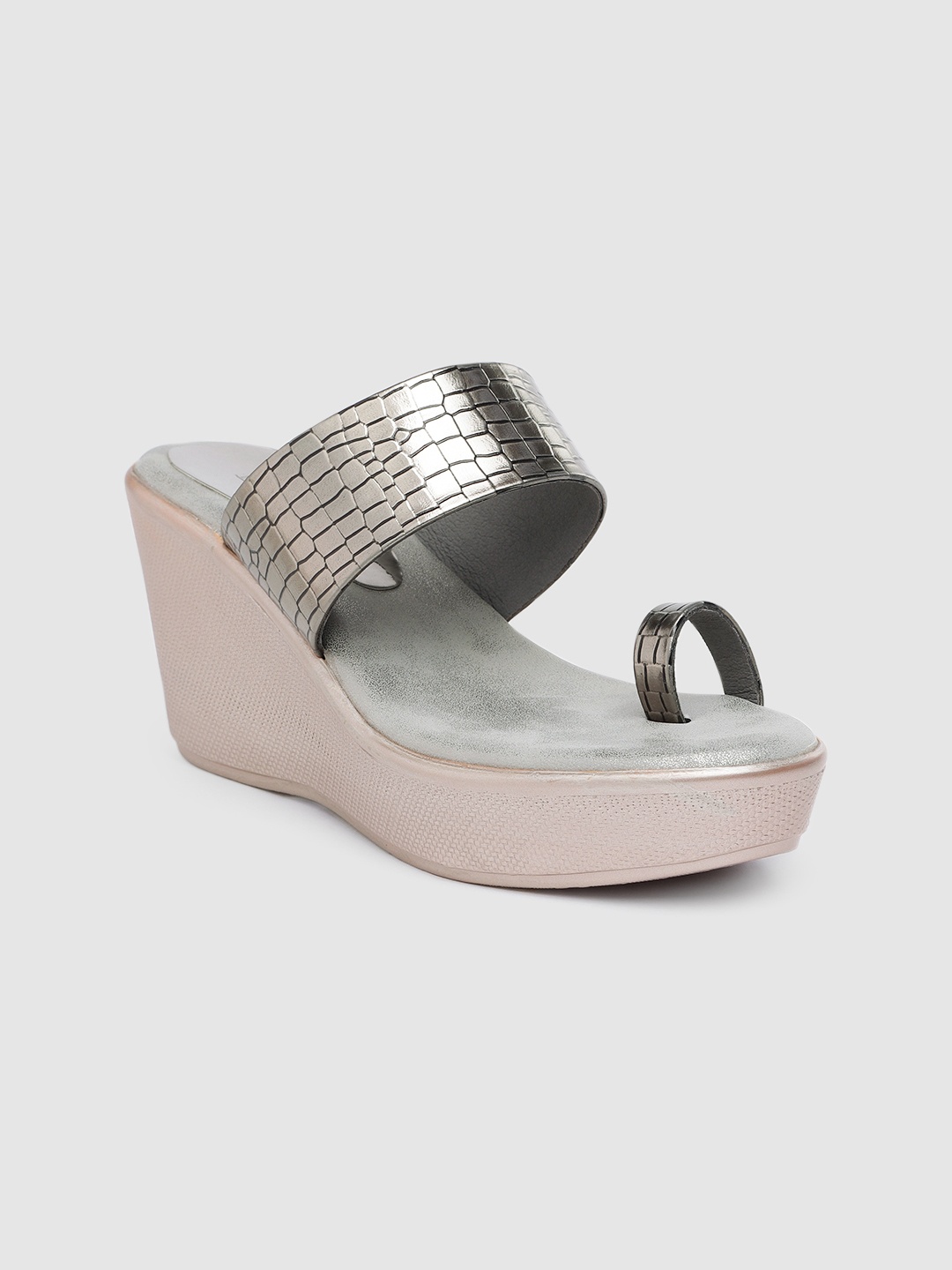 

Inc 5 Textured One Toe Wedges, Metallic