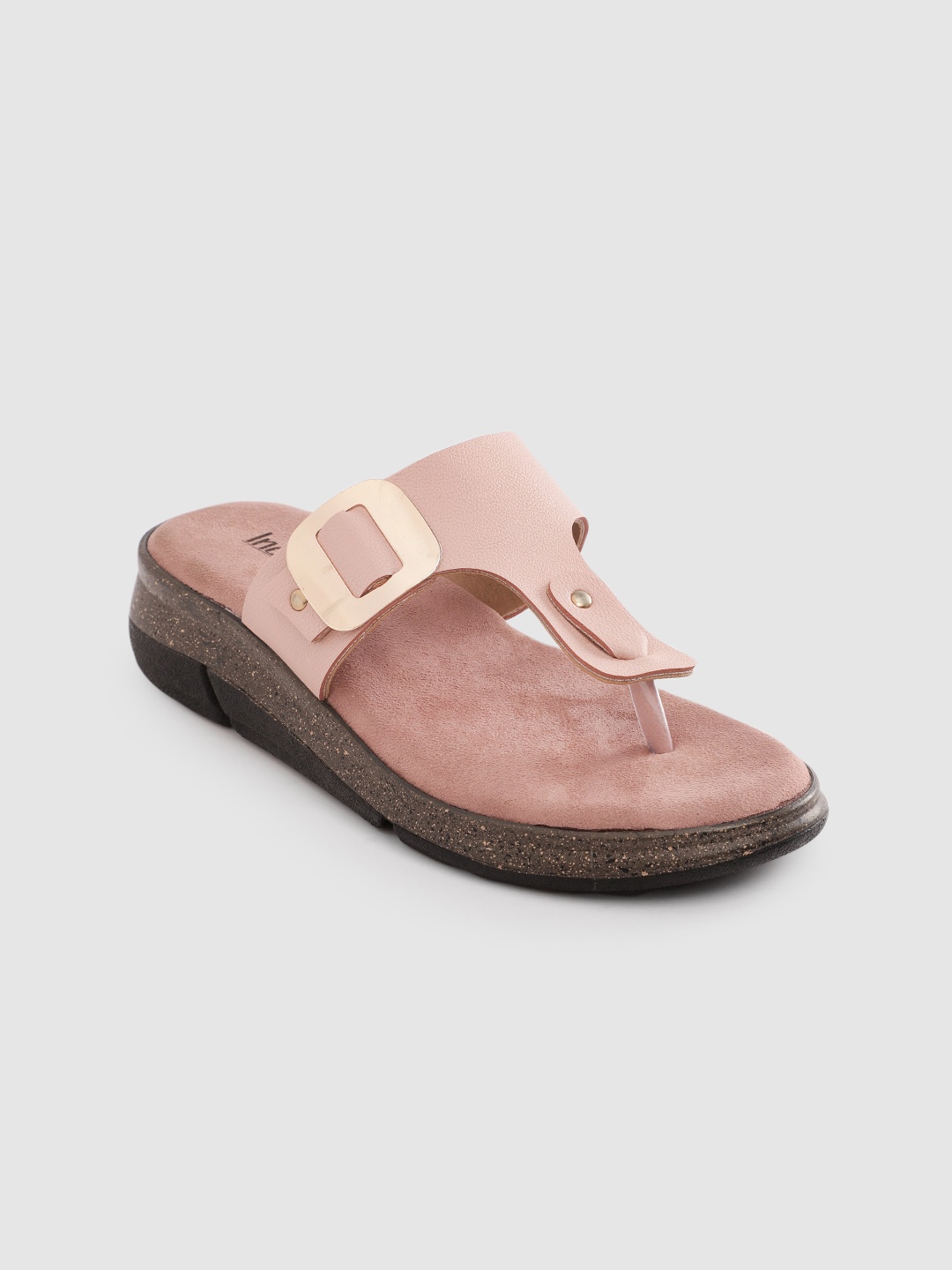 

Inc 5 Textured T-Strap Comfort Wedges, Nude
