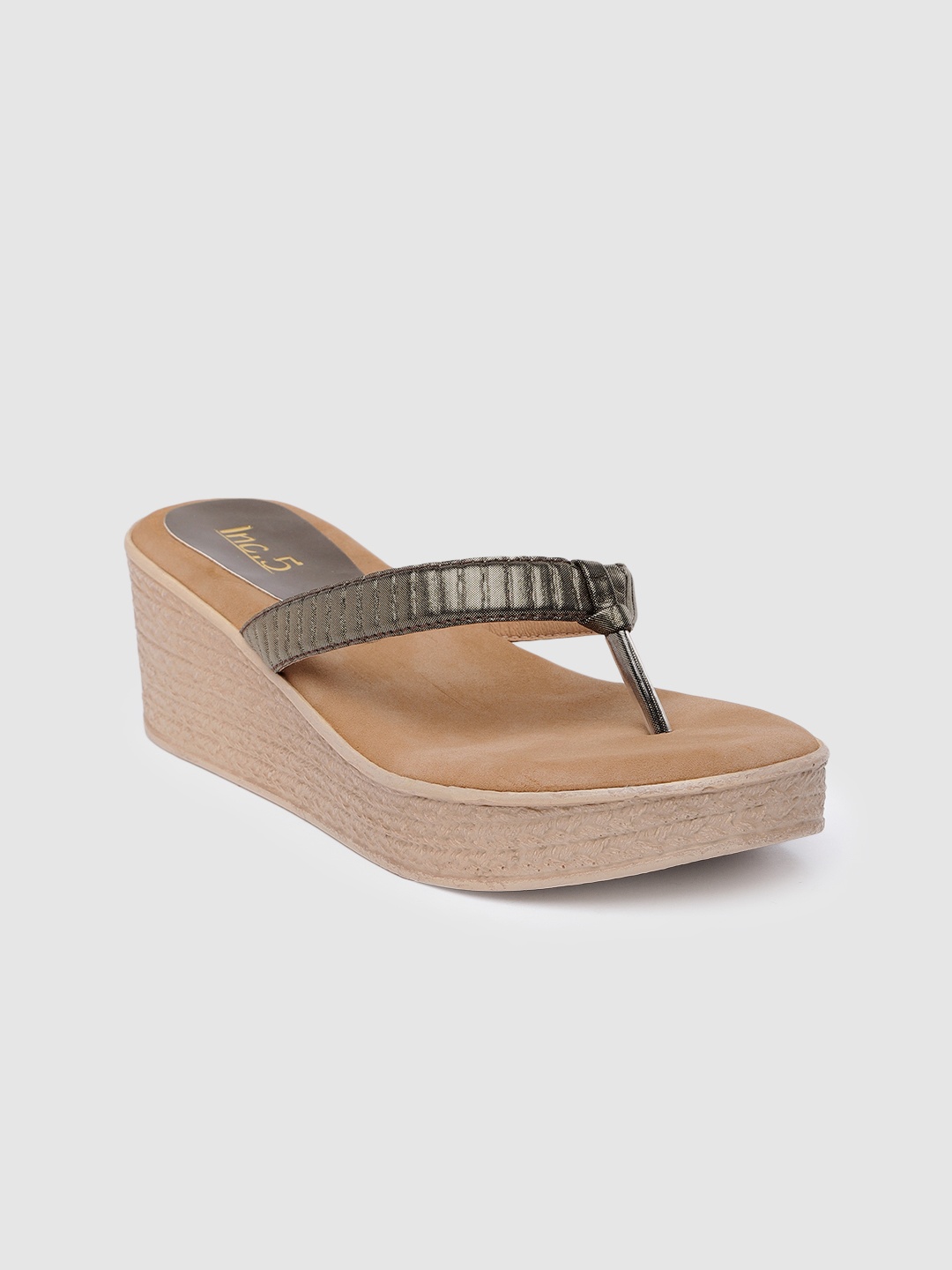 

Inc 5 Women Textured Wedge Sandals, Metallic