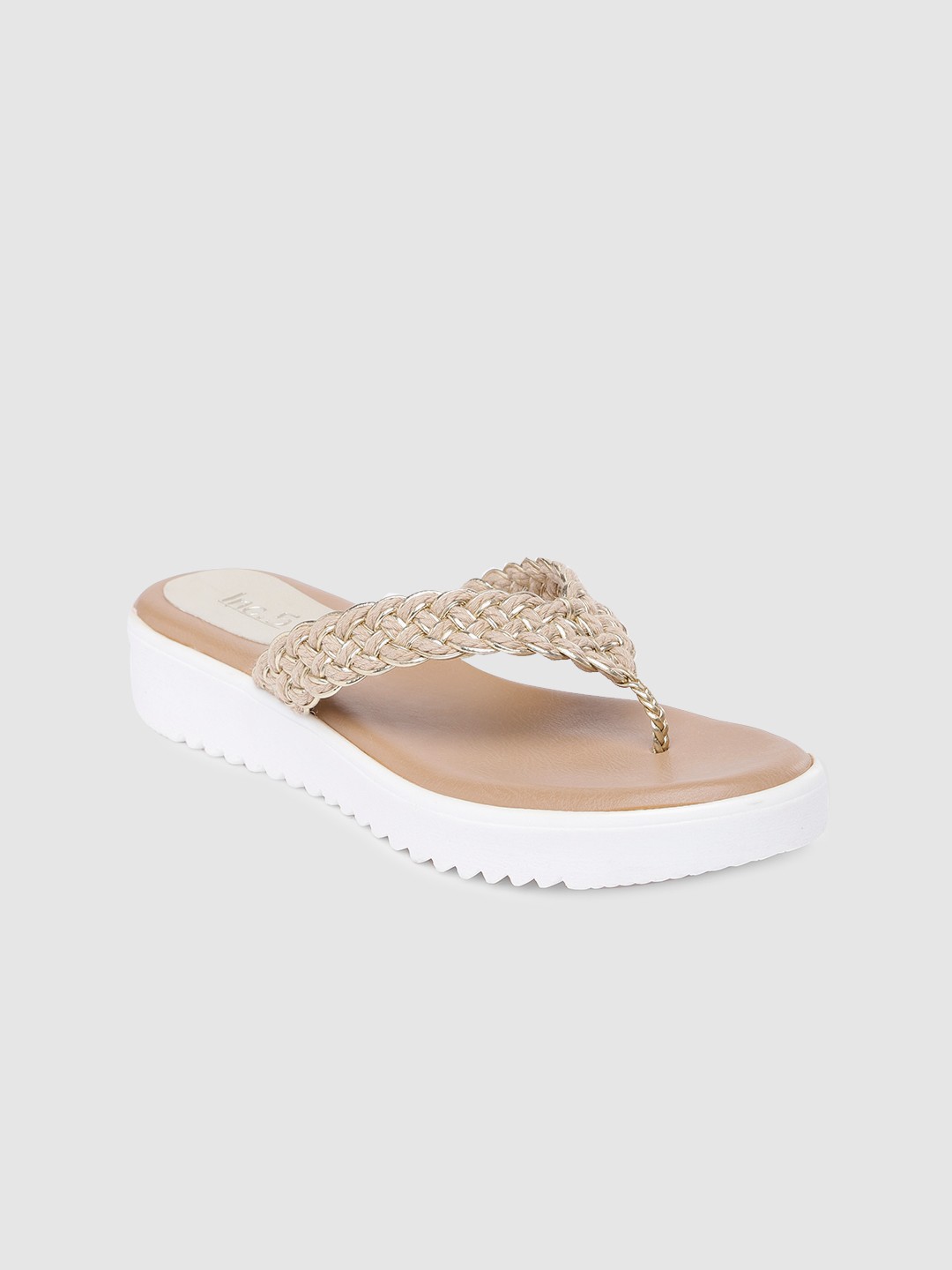 

Inc 5 Women Braided T-Strap Flats, Beige