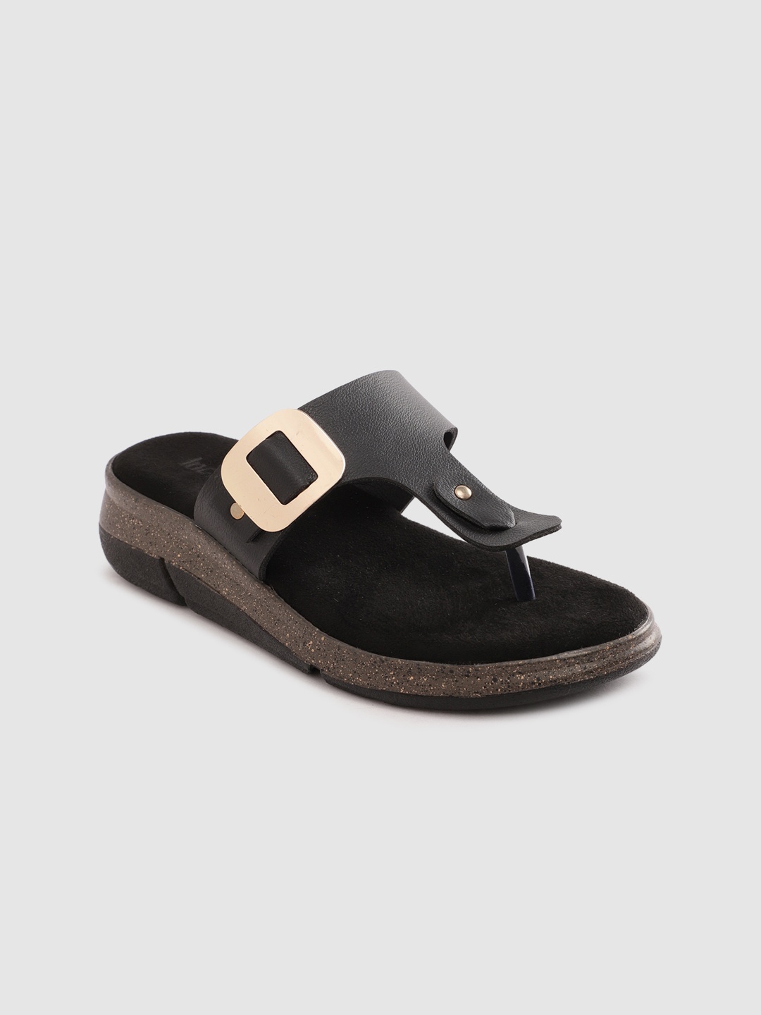 

Inc 5 Women Solid T-Strap Flats, Black