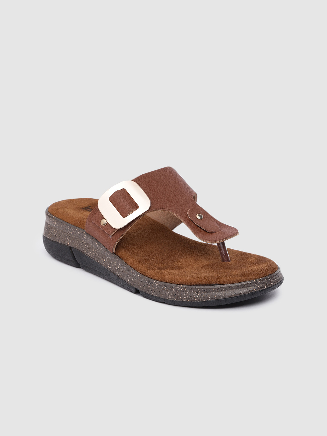 

Inc 5 T-Strap Style Comfort Wedges with Buckles, Brown