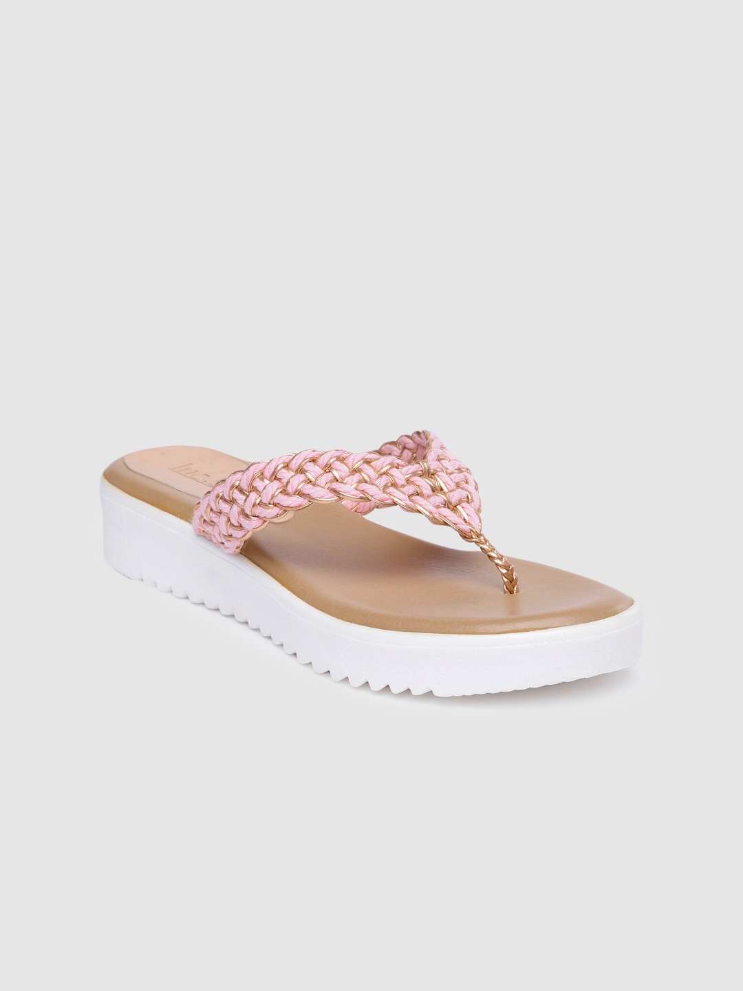 

Inc 5 Women Braided T-Strap Flats, Pink