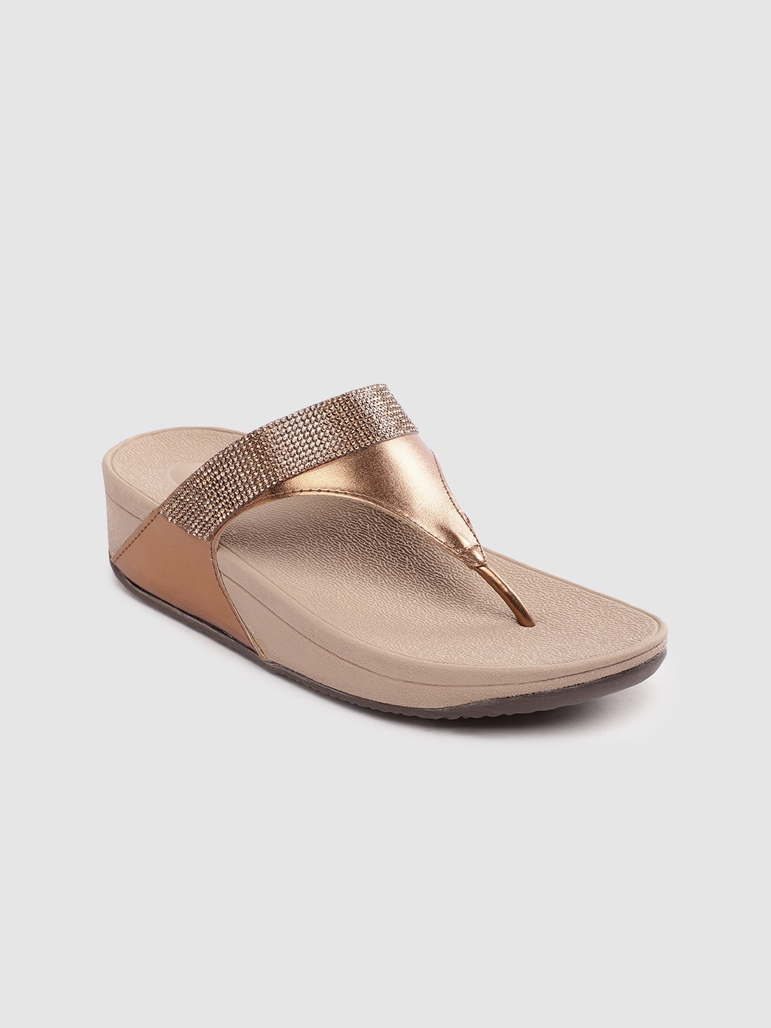 

Inc 5 Women Western Embellished Wedge T-Strap Style Comfort Sandals, Gold