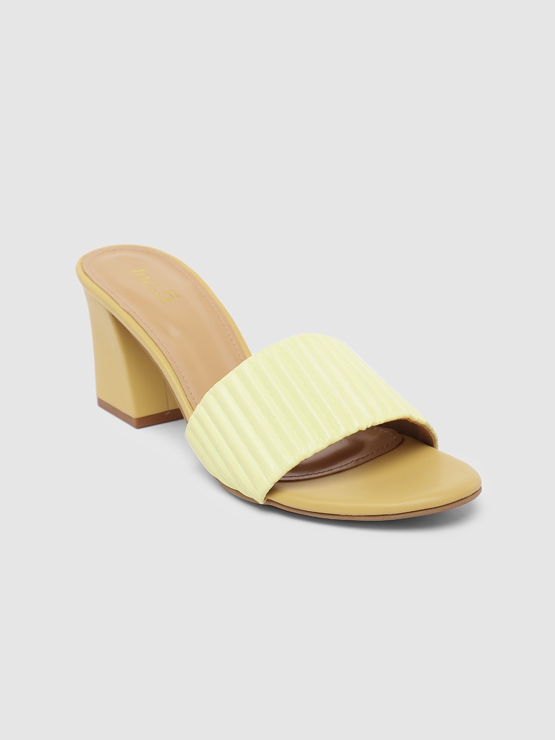 

Inc 5 Women Striped Block Sandals, Yellow