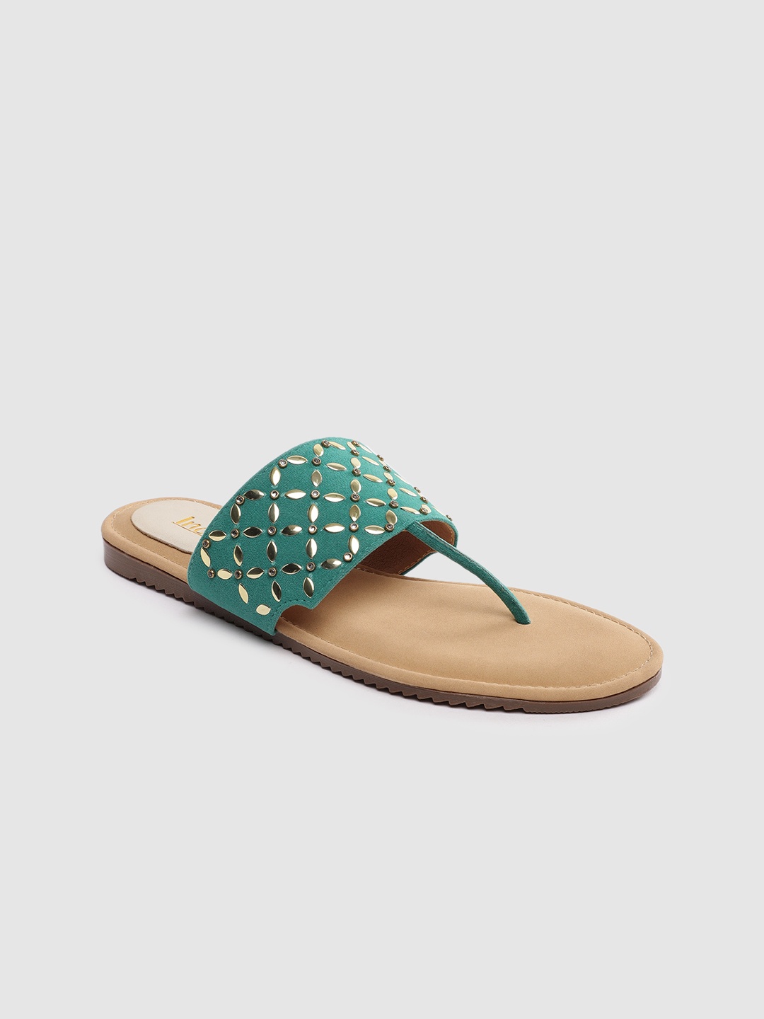 

Inc 5 Women Embellished T-Strap Flats, Green
