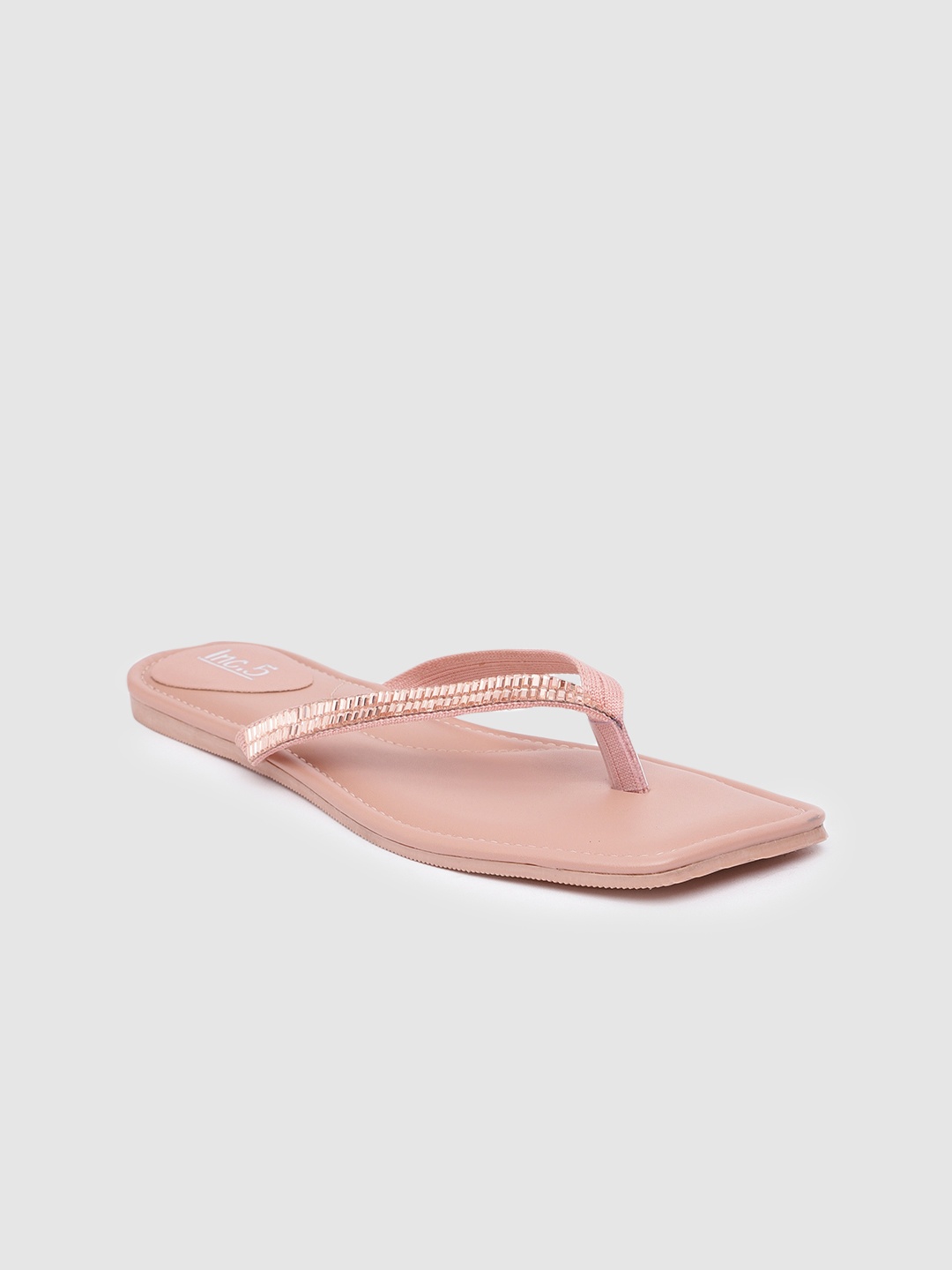 

Inc 5 Embellished Thong Style Flats, Nude