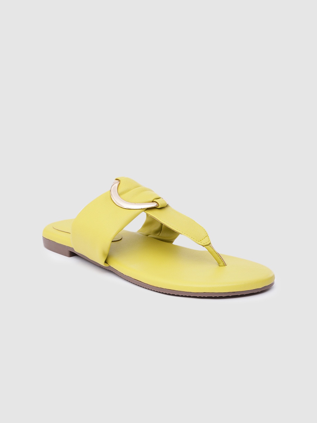 

Inc 5 Women Solid T-Strap Flats, Yellow