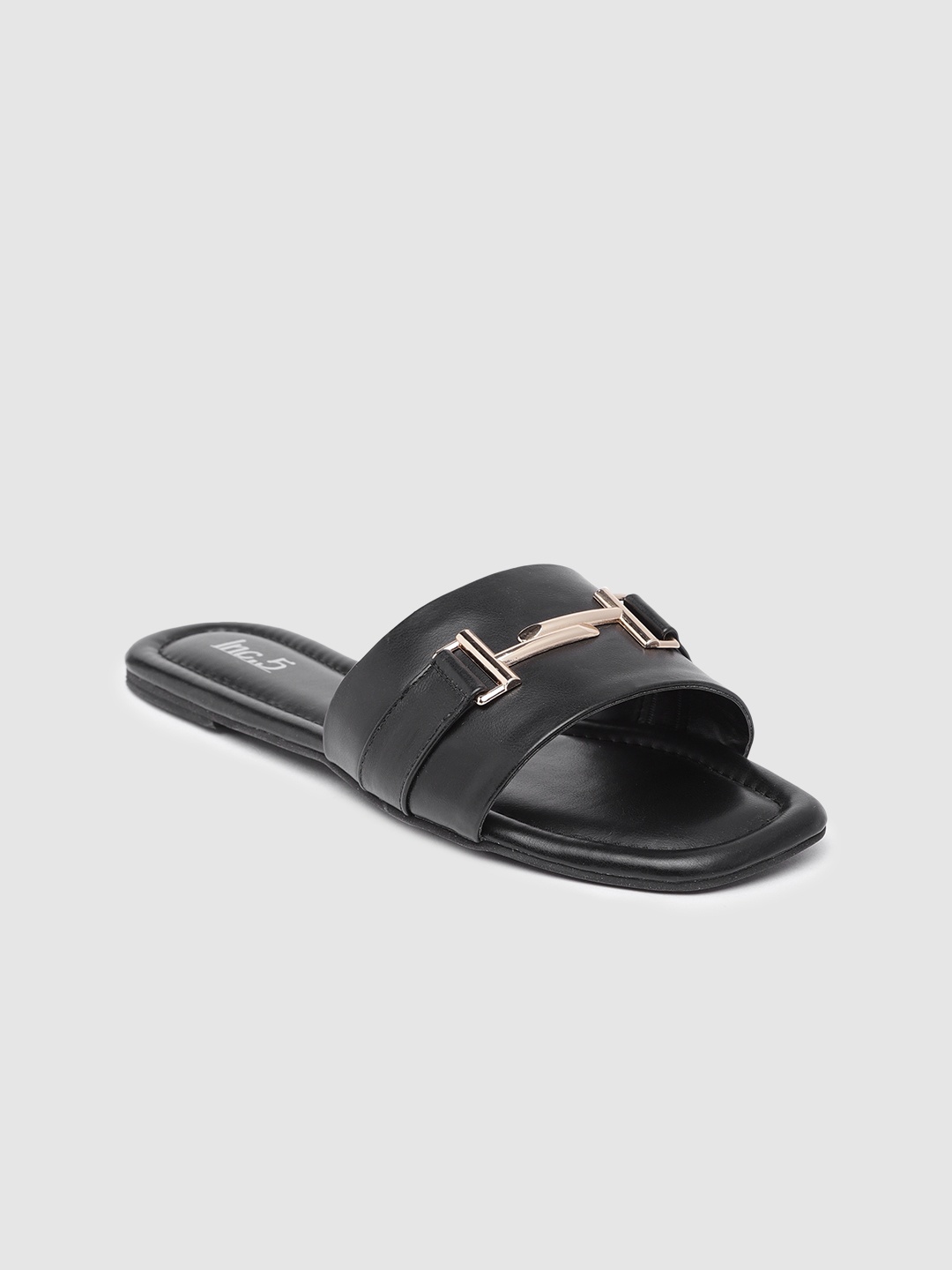 

Inc 5 Women Western Embellished Open Toe Flats, Black