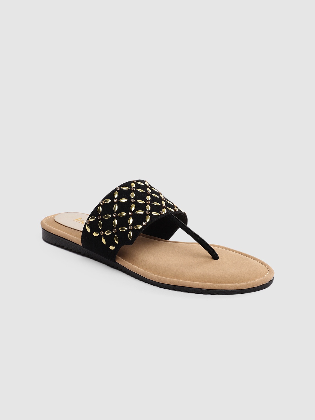

Inc 5 Women Embellished T-Strap Flats, Black